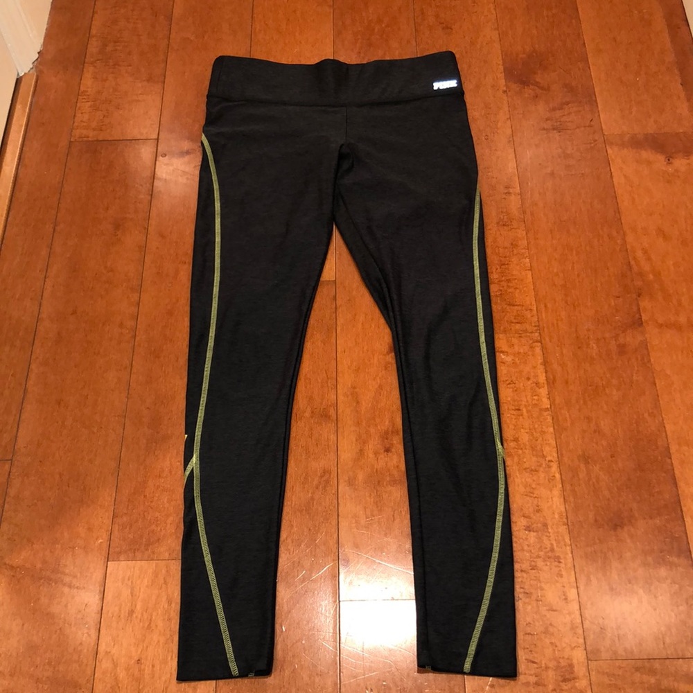 Pink dark heathered grey w/ neon stitching legging